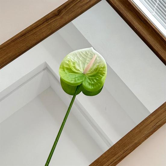 Искусственный цветок антуриума 24,4 дюйма, реалистичный, для DIY свадебных букетов, цветочных композиций, центрального украшения на девичник