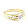 Solitaire Gold Plated 'Unique' Golden White - 7 Mm