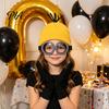 Funny Character Dress Up Sets Knit Hat Costume Set, Retro Round Glasses Suspenders Gloves, Halloween Party Themed Full Set Cosplay Accessories Kit for