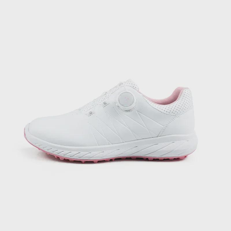 Женские водонепроницаемые туфли для гольфа с пряжкой-кнопкой, эластичными шнурками, нескользящими фиксированными шипами