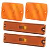 4PC Side Marker Light and Turn Signal Light Housings 56001378 Replacement for Jeep Wrangler YJ (Yellow)