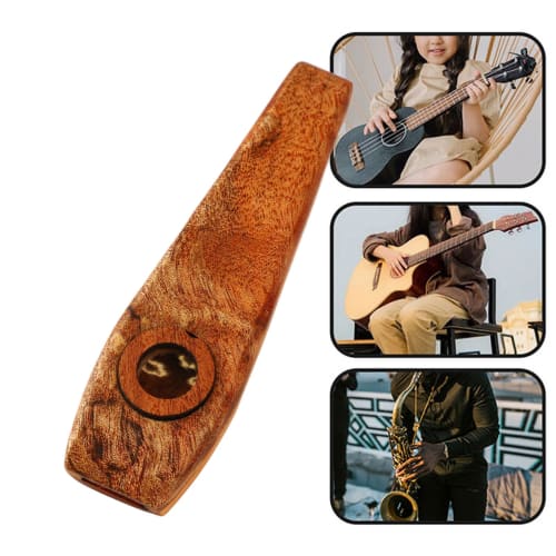Maple Kazoo, Wooden Wind Instrument with Mellow Tone, Portable Kazoo Toy, Perfect for Parties
