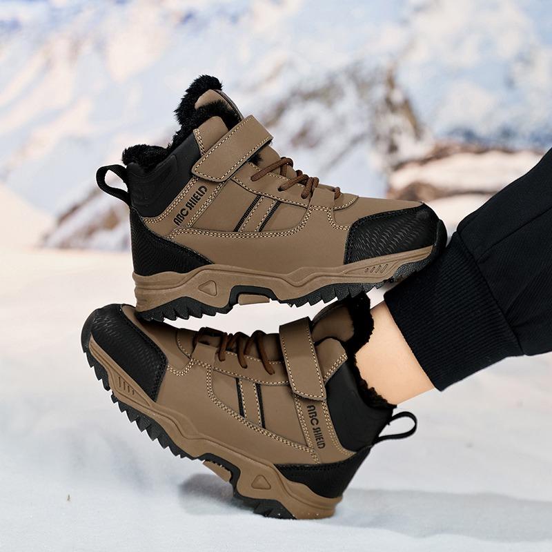 31-40 Winter Boy's Plus Velvet Warm Outdoor Hiking Shoes Cotton Shoes Hiking Cotton Shoes Snow Boots for Kids