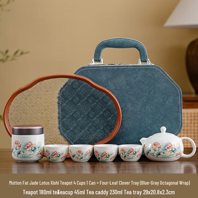 Mutton Fat Jade Ceramic Kung Fu Tea Set