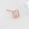 Rose Gold Piercing Gold Needle Clover Cubic 14K Flower