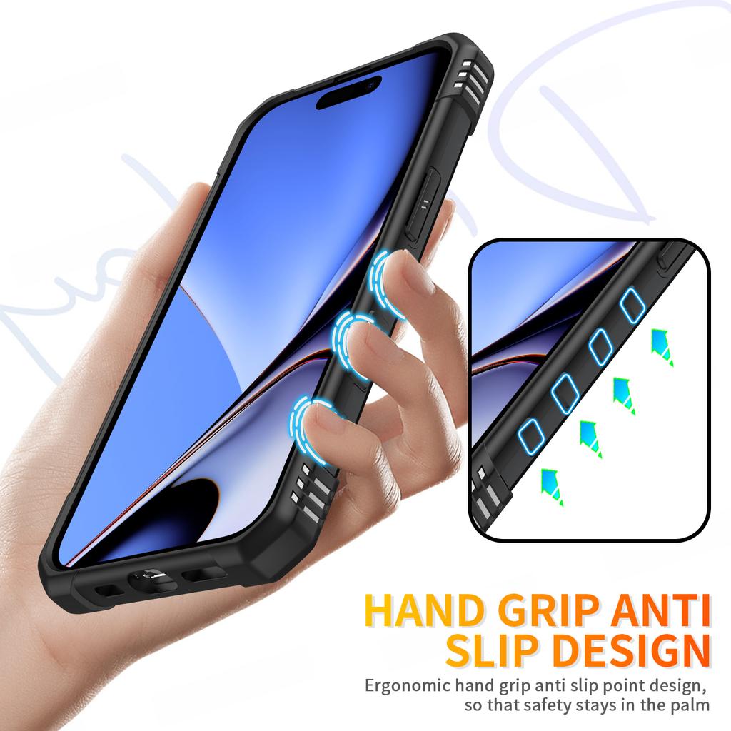 Защитный чехол для телефона из ТПУ+ПК для iPhone 15 с кольцом-держателем и подставкой, задняя крышка