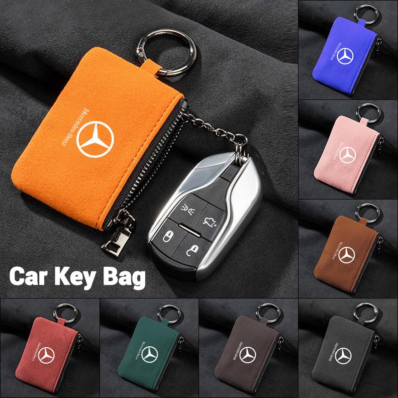 New Suede Leather Car Key Bag Portable Leisure Wallet Storage Case Thin-weight Car Keycase For Mercedes Benz W210 W211 W212 W221