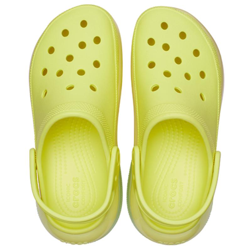 Crocs Классические клоги Crush на толстой подошве Halo 6,1 см женские кислотно-желтые