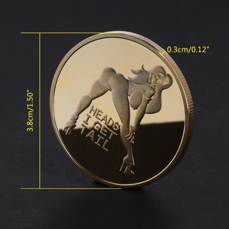 Решка, я получаю голову! Забавные гаджеты Счастливая девочка Забавные монеты Игрушка Позолоченные монеты Сувенирные монеты Подарки