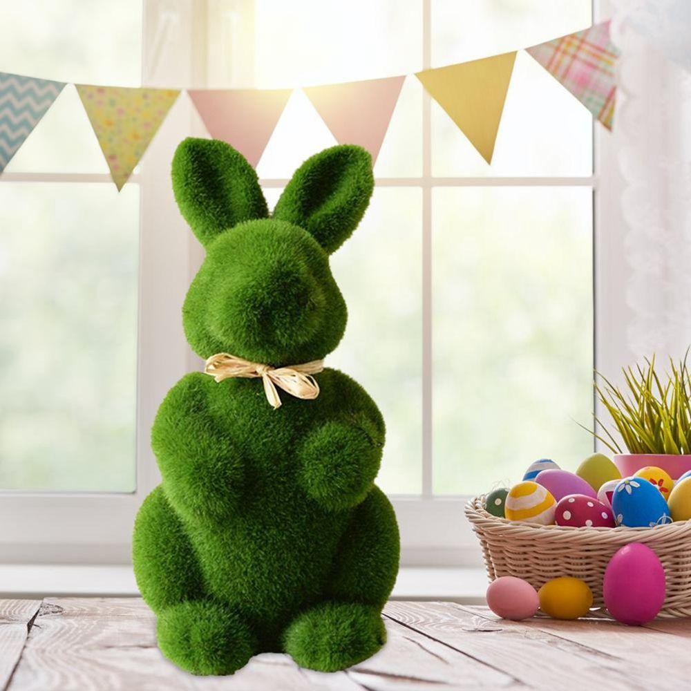Статуэтки Украшения Пасхальный Искусственный Мох Зайчик Искусственный Газон Садовые Украшения Домашний Офисный Декор