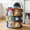 Quilted Laundry Basket, Thick Durable Fabric Storage Hamper, with Reinforced Handles, Clothes Toys Organizer for Home Decor