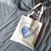 Корейская женская сумка Ulzzang Ins Heart Harajuku, художественная готическая школьная сумка Y2k, холщовая сумка в стиле аниме, большая вместительная повседневная сумка-шоппер