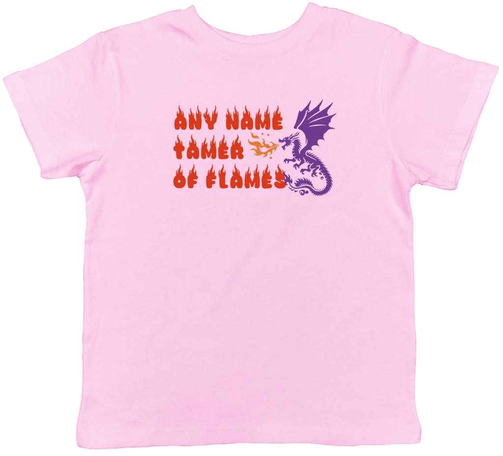 Personalised Any Name Tamer of Flames Dragon Kids T-Shirt Boys Girls Gift