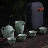 Ru Kiln Travel Portable Pack Quik Cup 4 Kung Fu Tea Set Dehua Ceramic Teapot Ru Ci