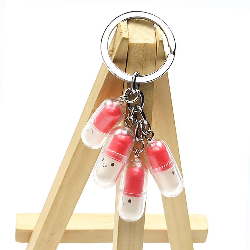 Милый смайлик капсула брелок смешной таблетка наркотик кулон акриловый брелок женская сумка подарочный брелок мини модель капсула