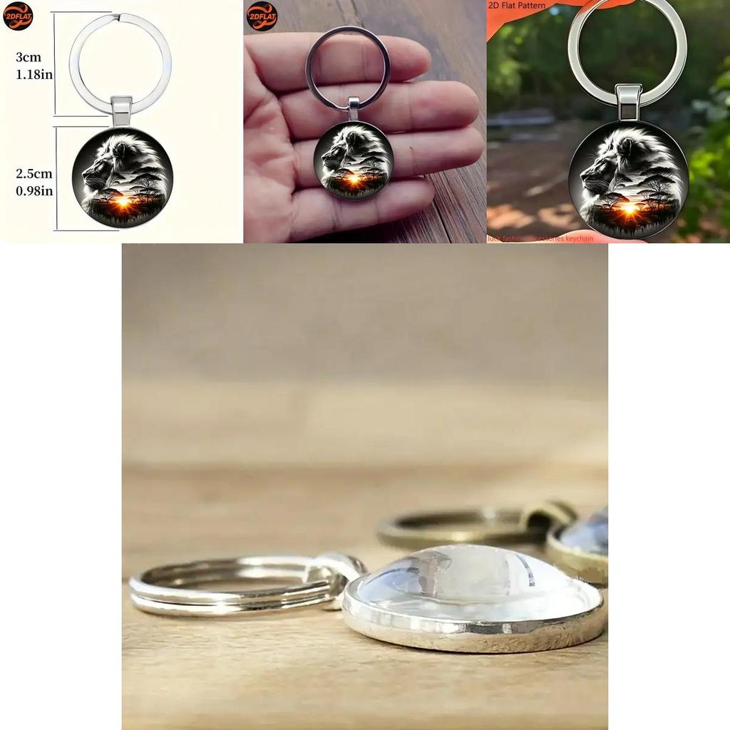 Брелок с узором льва с серебристой отделкой для праздничных подарков