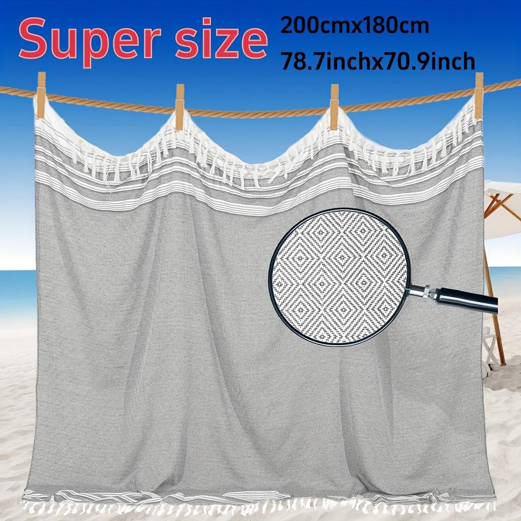 Очень большое турецкое пляжное полотенце Быстросохнущее Мягкое Пескостойкое Богемное одеяло Для мужчин и женщин Идеальный подарок Отпуск Бассейн Йога