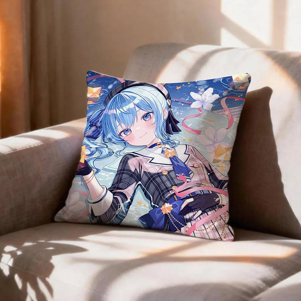 COOL Hoshimachi SSuisei Vtuber Pillow Case Pattern Printed Pillowcase For Living Room Sofa Cushion Cover