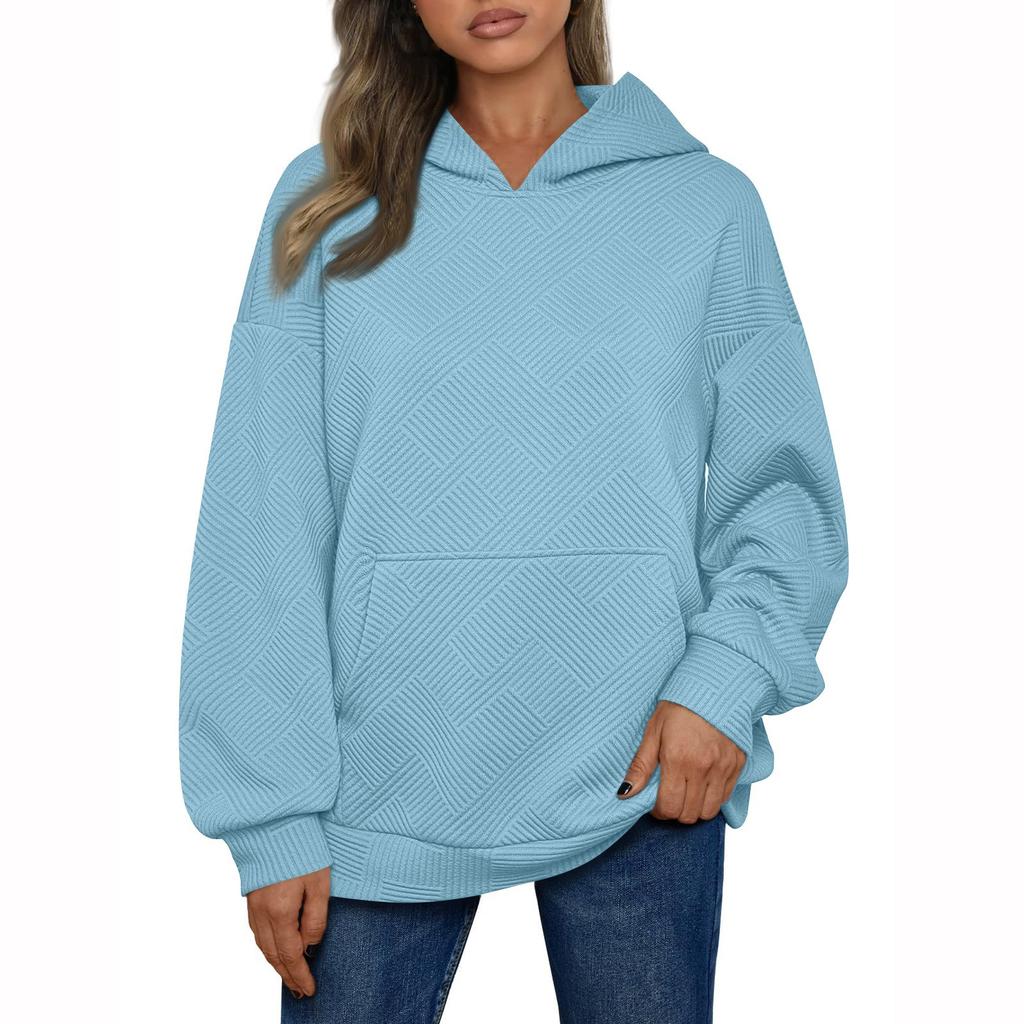 Womens Solid Pullover Oversized Sweatshirts Pullover Fashion Clothes With Pockets