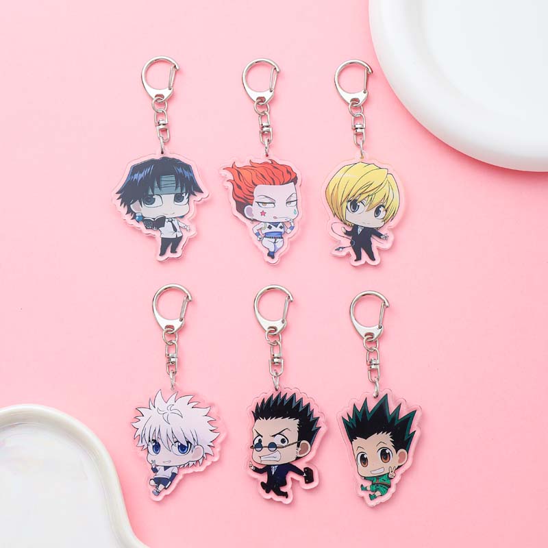 1/6 шт. Аниме Фигурки HUNTER×HUNTER Акриловый Брелок Милый Подвеска на Рюкзак Забавные Брелоки для Сумок Аксессуары Украшение Праздничные Подарки