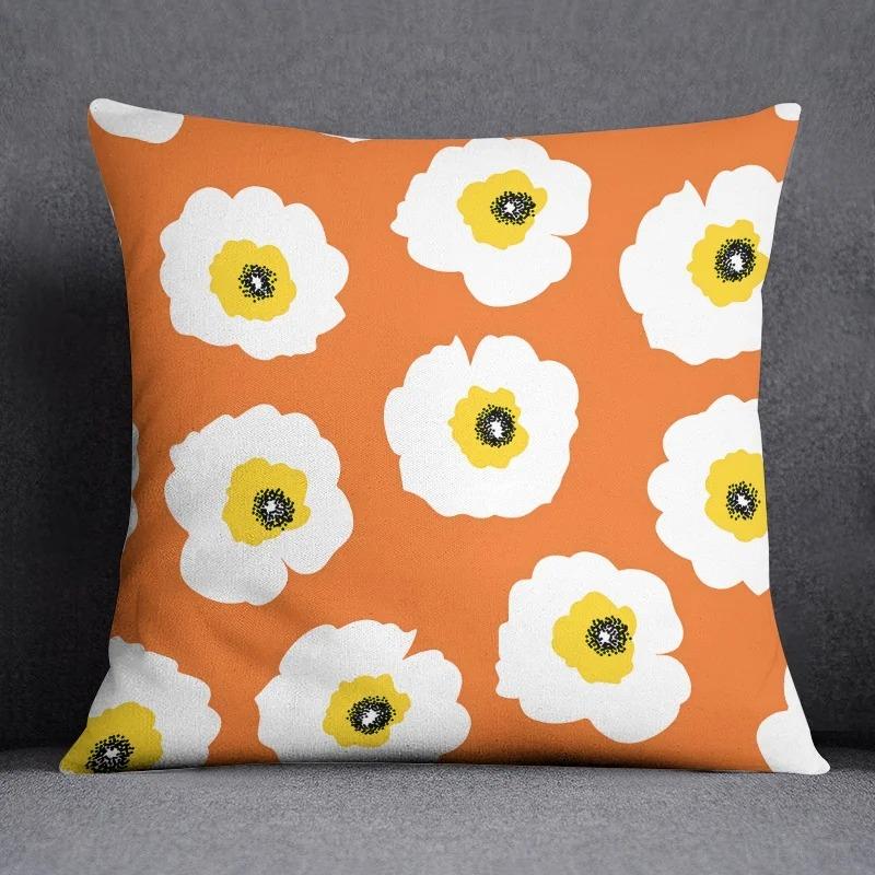 Офис Гостиная Дом Наволочка Простая Оранжевый Цветочный Узор Наволочка Украшения для Машины