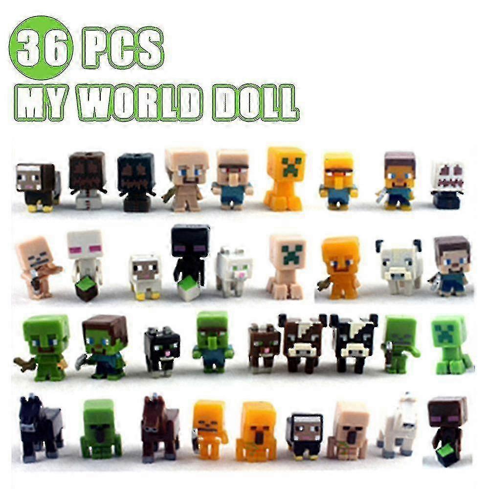 36-piece set of game-themed miniature figurine cake decorations for birthday parties Children's toys and gifts