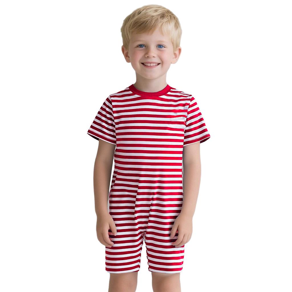 Thigh-Length Anti-Strip Romper for Kids: Invisible Back Zip, Breathable Short Sleeve, Ideal for Sensory & Behavioral Care