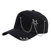 New European and American hip-hop style metal chain baseball cap, male and female couples street trendy brand personalized sunshade cap
