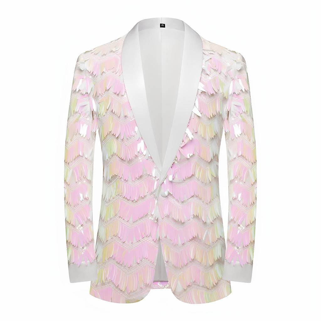 Мужской роскошный пиджак с пайетками и кисточками, сценический костюм для певца