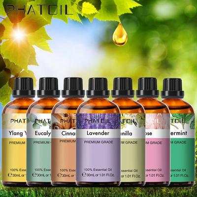PHATOIL 30 мл чистые эфирные масла терапевтического класса для ароматерапии Уход за волосами и кожей Роза, лаванда, ваниль, жасмин, ароматические масла для диффузора