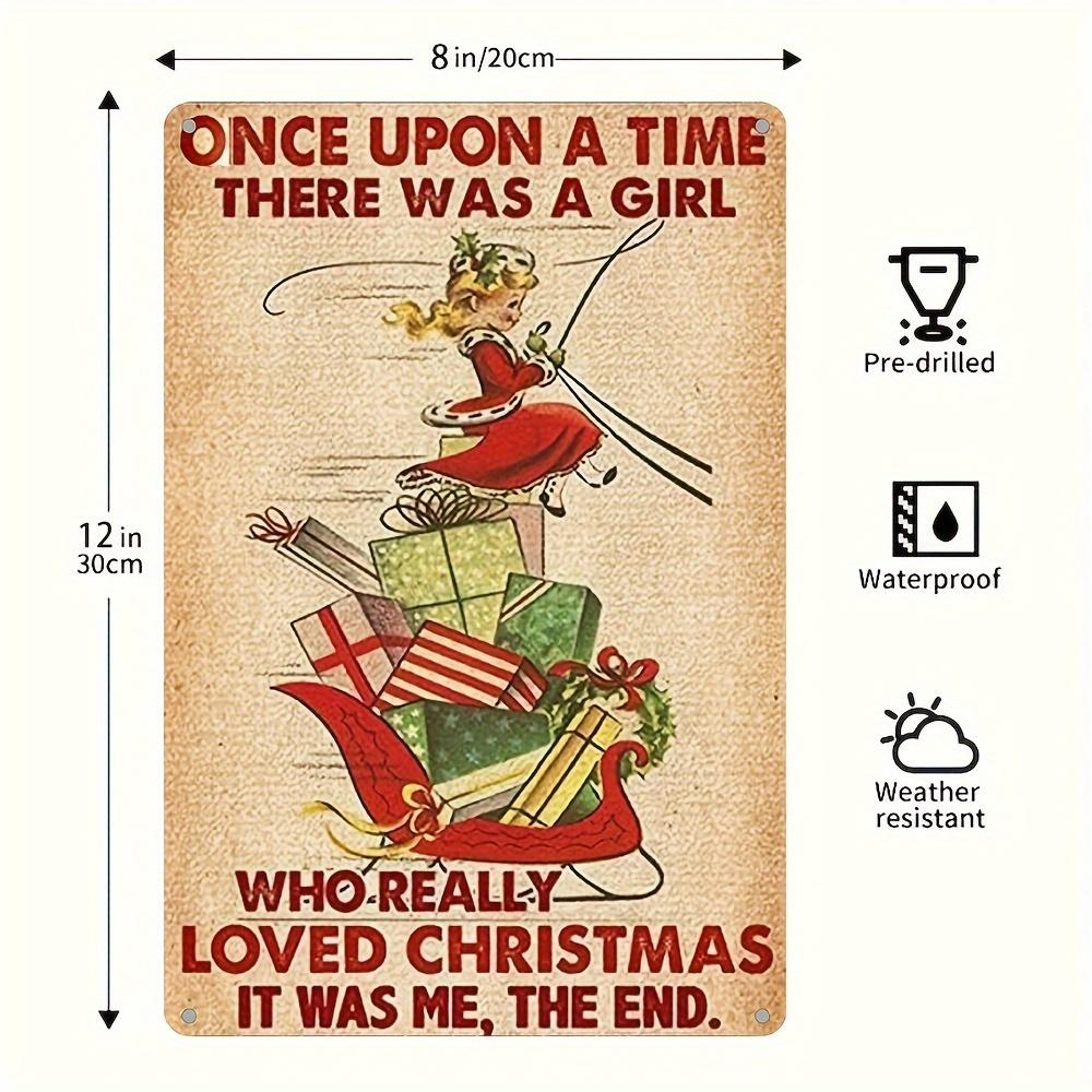 1pc Rustic Christmas Metal Sign 8x12 Inch Vintage Holiday Wall Decor Waterproof and Weather Resistant Outdoor/Indoor Artwork