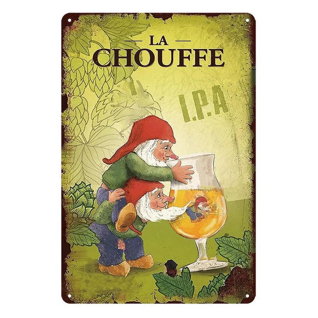 Vintage Rum Chouffe Metal Signs Plaque Plate Retro Wall Art Posters for Man Cave Bar Pub Clubs Cafe Iron Painting Decoration