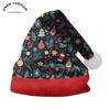 2024 Santa Claus Print Velvet Plush Christmas Hat for Adults & Kids - Double-sided Fleece