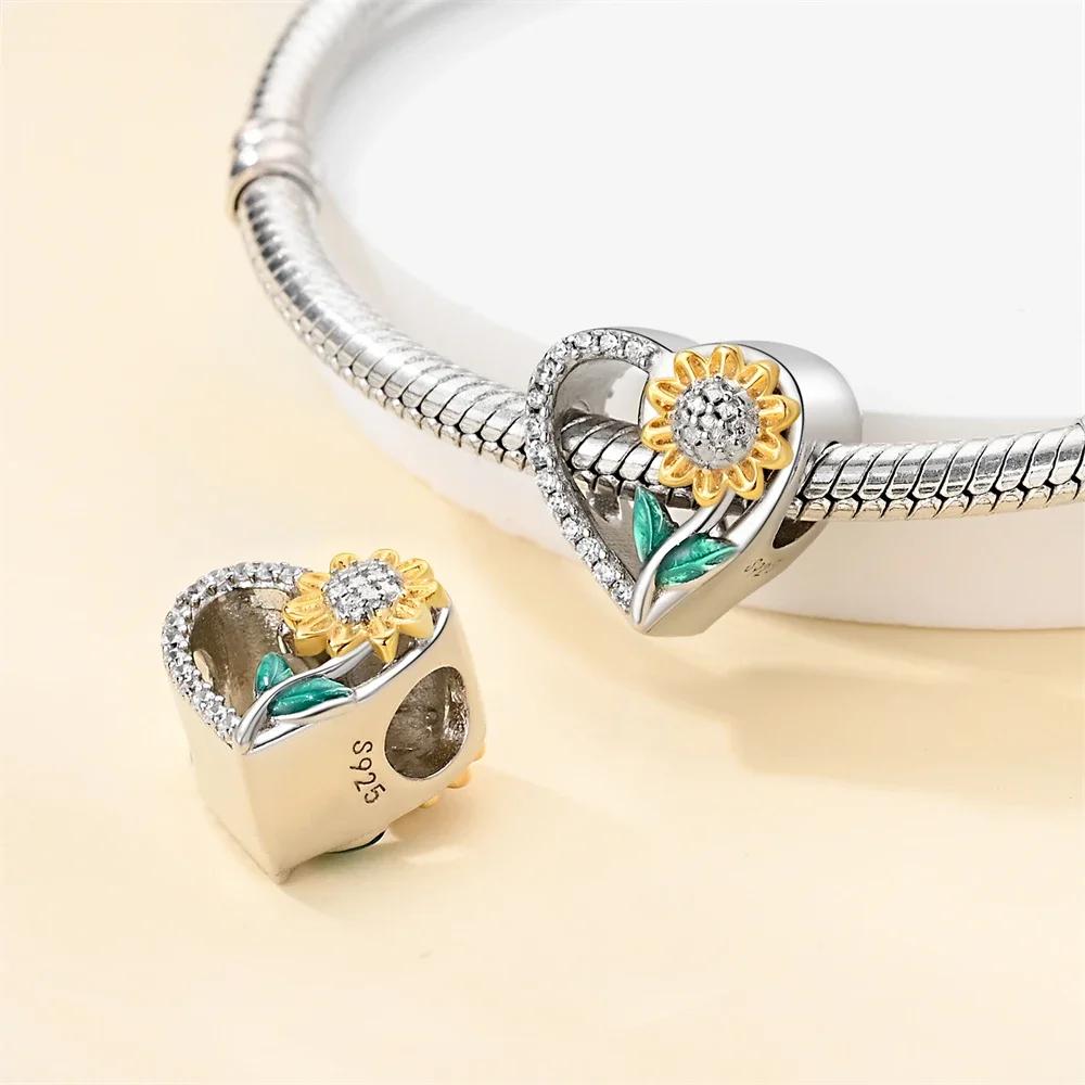 Charm Bead Components Copper Metal Compatible With Authentic Original Bracelet High Quality Fine Jewelry Womens Brand Latest Arrival Autumn Sunset