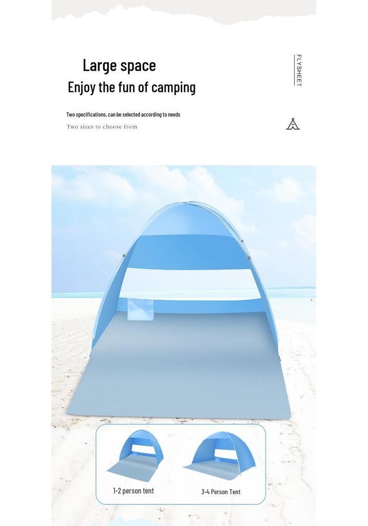 Portable Quick-Open Sunshade Tent – Lightweight, Foldable, and Family-Friendly for Beach and Camping