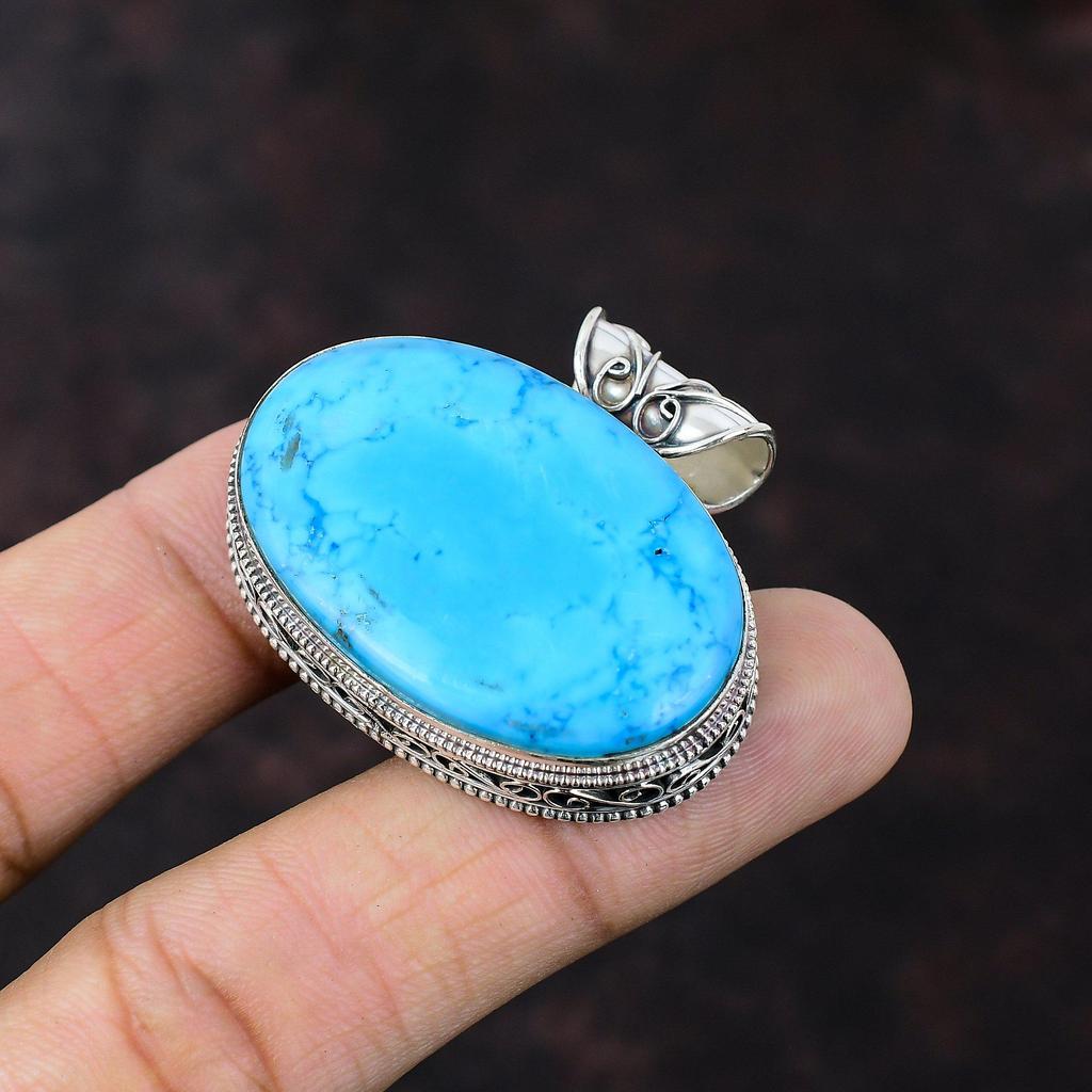 Аризона Бирюза Кулон Стерлингового Серебра 925 Кулон Ручной Работы Ювелирные Изделия Бохо Винтаж Кулон Ювелирные Изделия Из Драгоценных Камней Подарок Для Женщин Дизайнерский Кулон