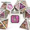 7 шт. красочные стандартные металлические кубики, набор твердых металлических многогранных кубиков, подходящий для ролевой игры, настольной игры, карточной игры