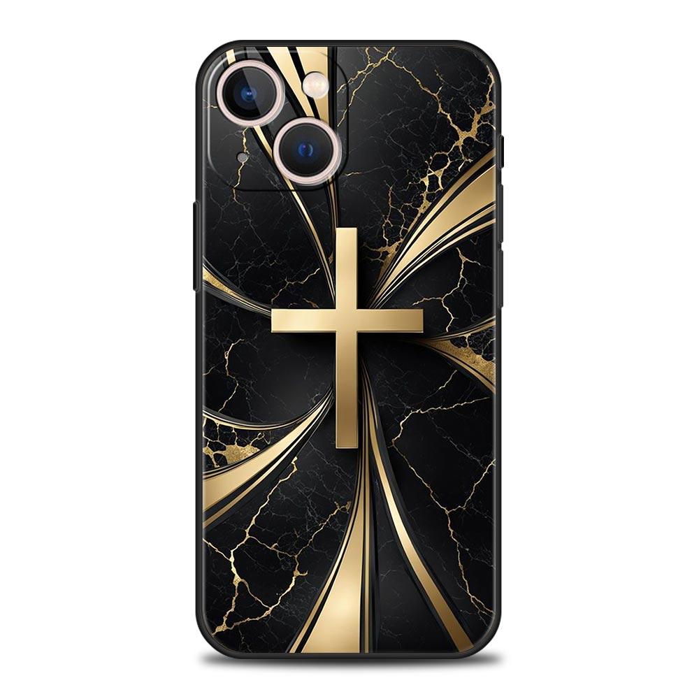 Чехол-бампер с узором в виде креста для iPhone 17 16 15 14 13 12 11 Pro Max 17 Air Plus Ударопрочный Мягкий ТПУ Корпус Сумки