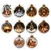 Glowing Xmas Party Hanging Decor Christmas Decorative Ball, Lighted Ornament with Festive Scene, LED Modern Tree Lights String, Warm Glow, Home