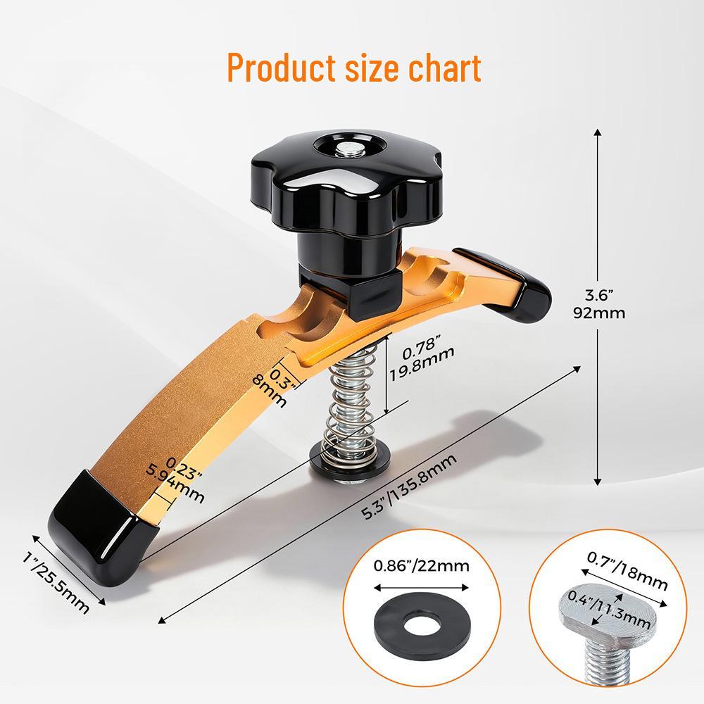 Aluminum Alloy CNC Woodworking Groove Clamp - Type 30/19 Guide Rail Desktop Positioning Clamp