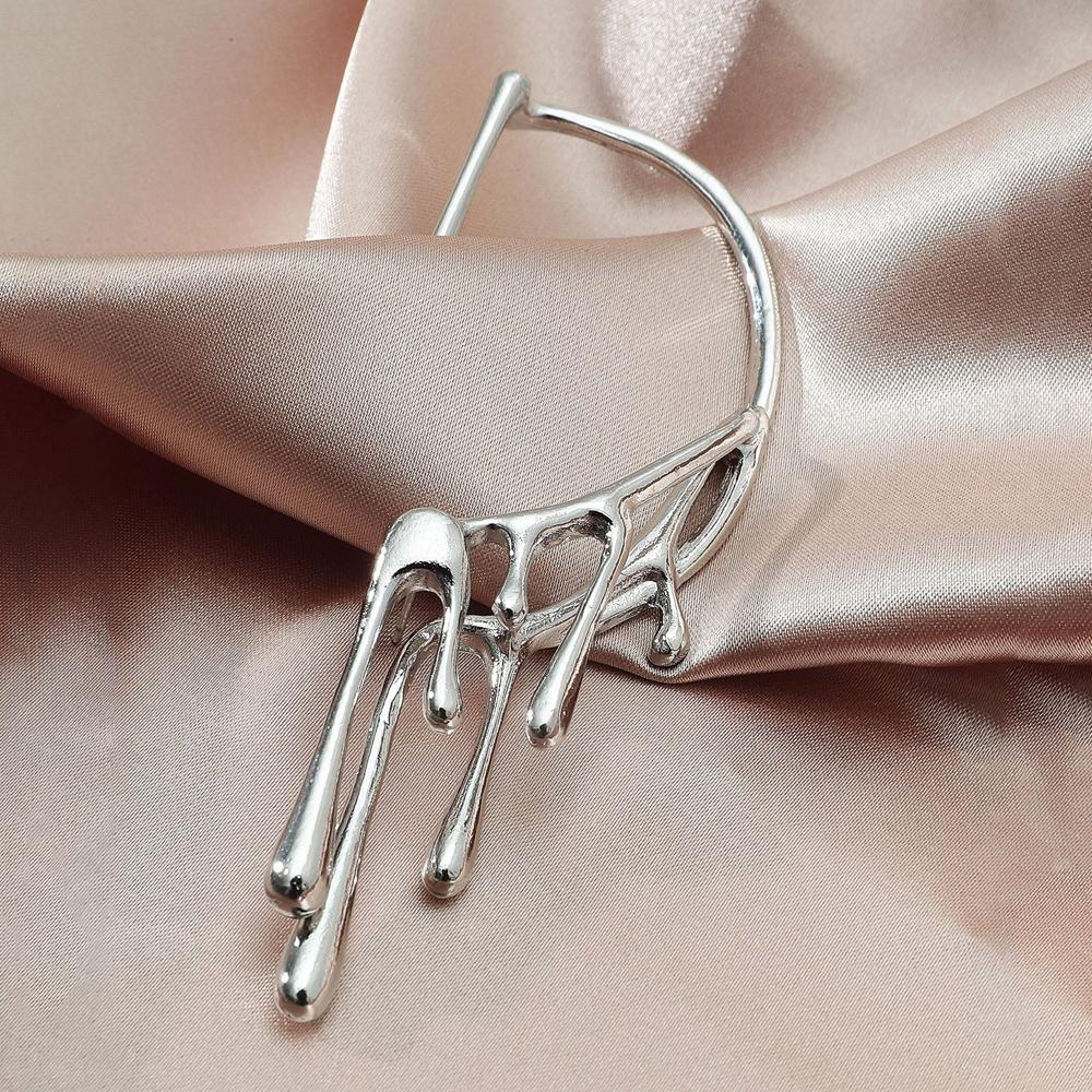 Хип-хоп необычный гиперболический панк капающая серьга-крючок для левого уха с эффектом расплавленной лавы висячие серьги-клипсы