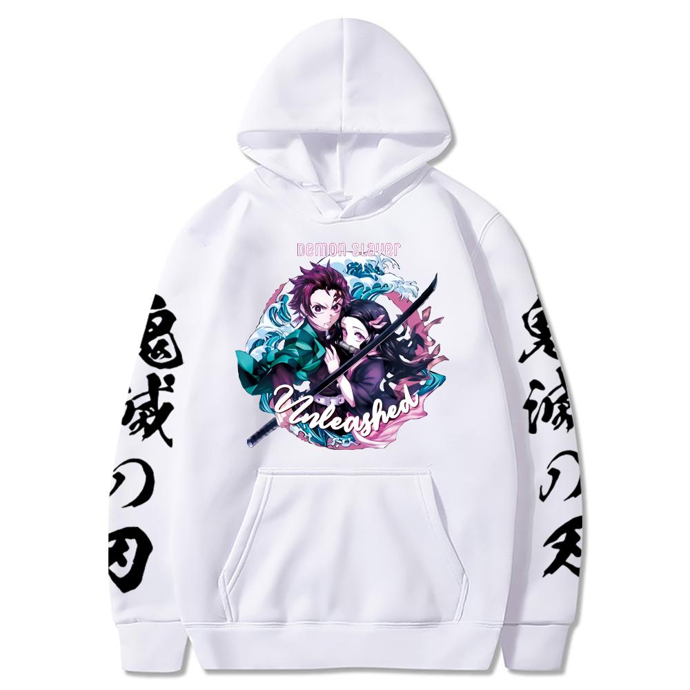 Anime Hoodies Demon Slayer Hoodie Oversize Sweatshirt for Men Hooded Sweatshirts Unisex Printed Pullover Streetwear Men Clothing