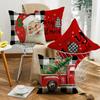 Рождественский Новый Наволочка Декоративная Подушка Диванная Подушка Лен Рождественский Красный Фестиваль Украшение Дома Подушка Наволочка