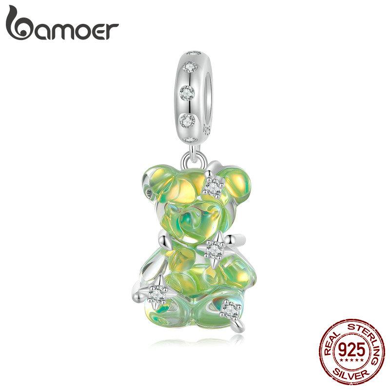 WOSTU Подвеска «Мечтательный медведь» из стерлингового серебра 925 пробы подходит для оригинального браслета «сделай сам», сказочный подарок для женщин, ювелирные украшения