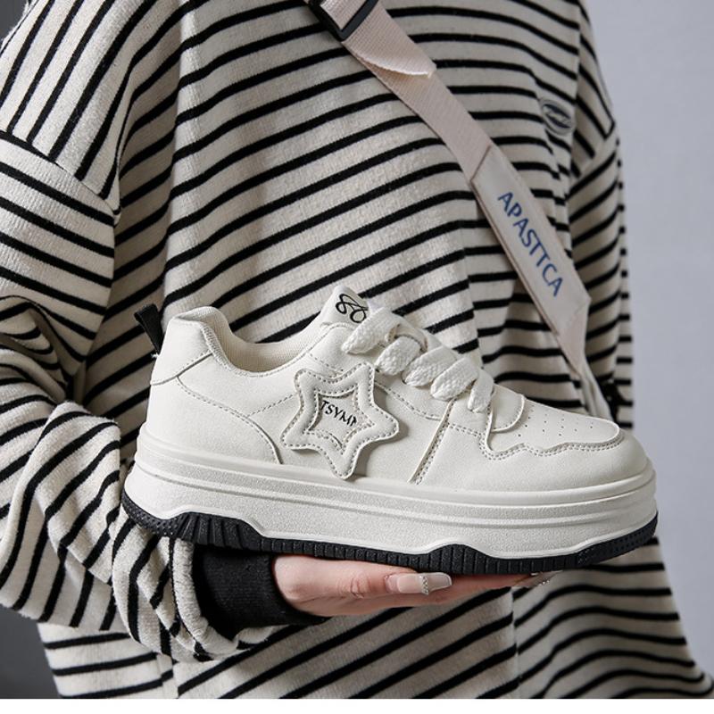 Белые туфли на толстой подошве, универсальная нишевая обувь, спортивные и повседневные кроссовки