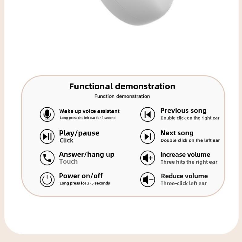 Bluetooth Headset with Battery Display Touch TWS5.2