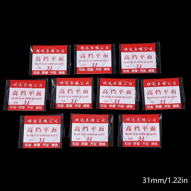 10 шт. 28-39 мм плоское минеральное стекло для часов, запасная часть для плоских часов, толщина 1 мм для ремонта часов