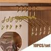 10PCS Gold Metal Hanger for Bra,Non-slip Underwear Clothes Hangers with Two Clips,Wardrobe Storage Organizer for Hanging Pants