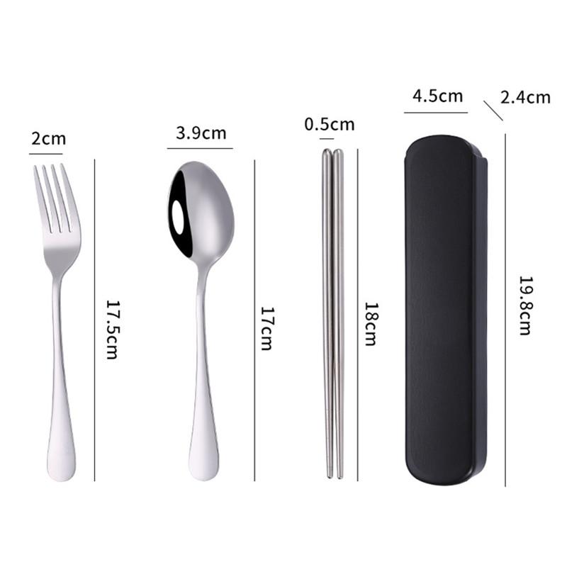 Портативный набор столовых приборов из нержавеющей стали вилка ложка палочки для еды с коробкой походная посуда для путешествий походы кухонная посуда