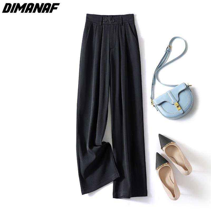 Dimanaf Большие размеры летние длинные брюки женские брюки свободные прямые женские базовые брюки большие размеры широкие брюки 4XL A
